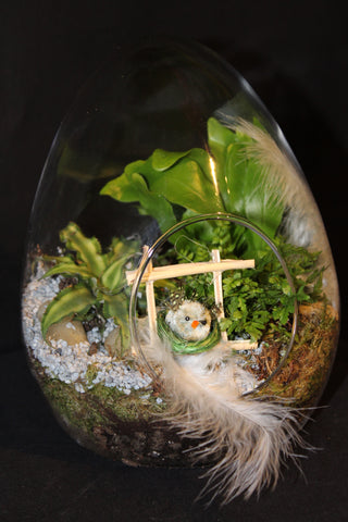 Paasei in glas – creatie met Mini plantjes / Oeuf de Pâques en verre - Création avec Mini plantes